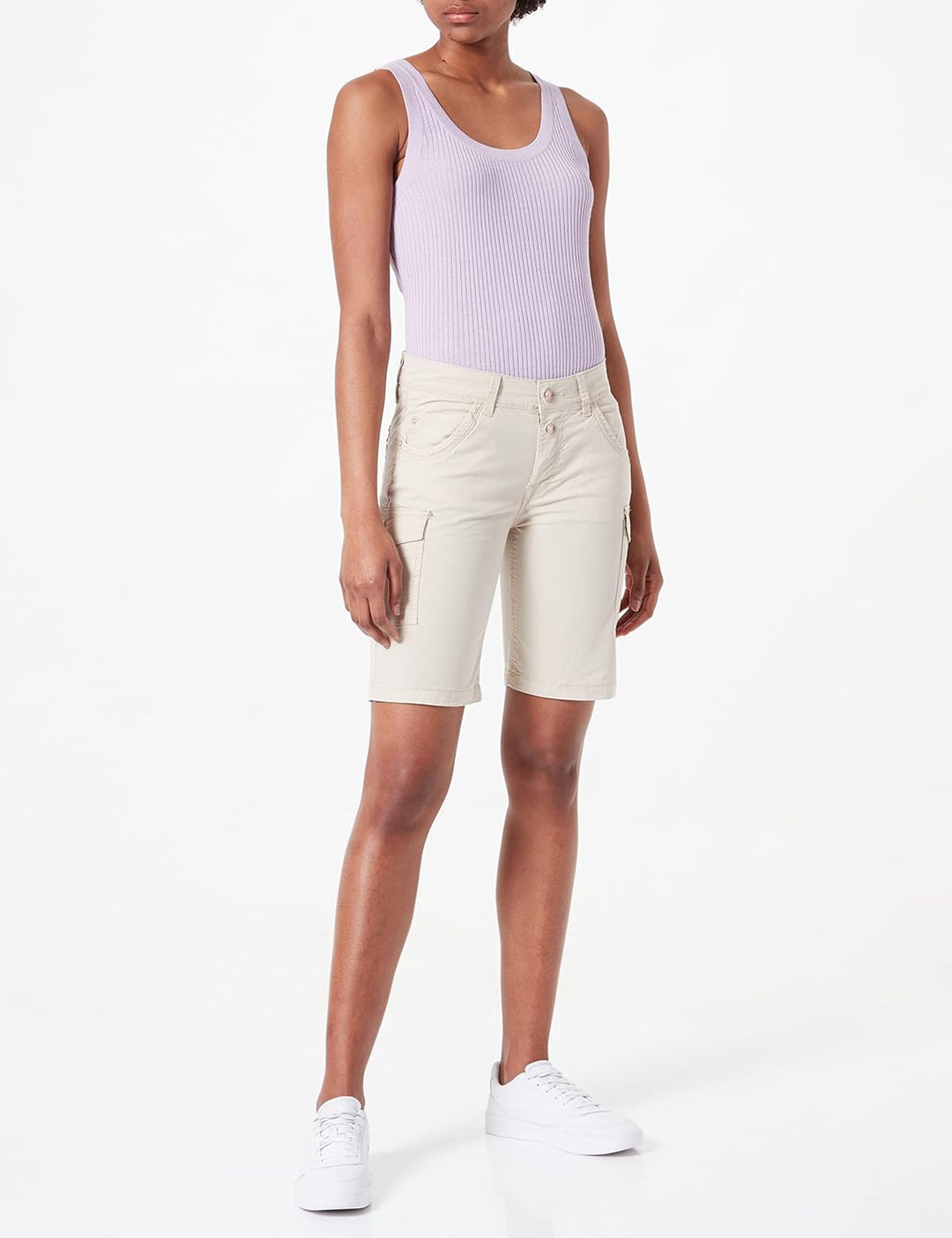 Timezone Damen Slim NaliTZ Cargo Short, Linen Beige