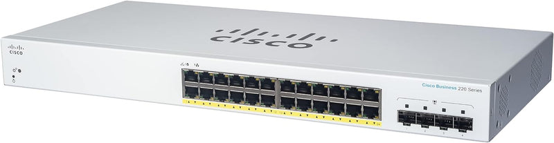 Cisco Business CBS220-24T-4G Smart Switch | 24 GE-Ports | 4x1G SFP | 3 Jahre eingeschränkte Hardware