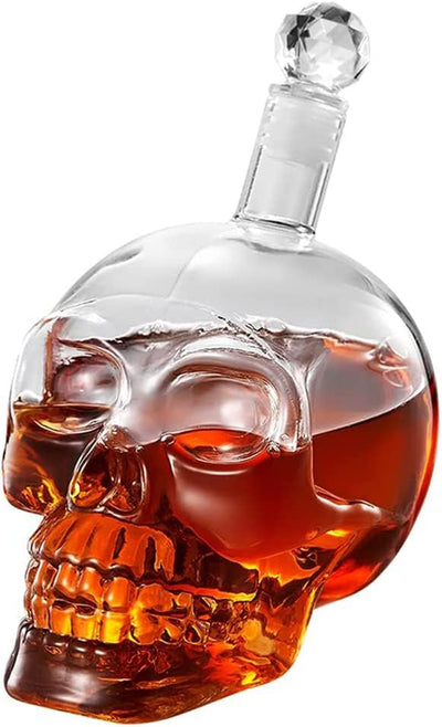 Flaschen Whiskey Skull, Whiskey Karaffe Dekanter, Totenkopf Whisky, Whisky Gläser, Kristall Whiskygl