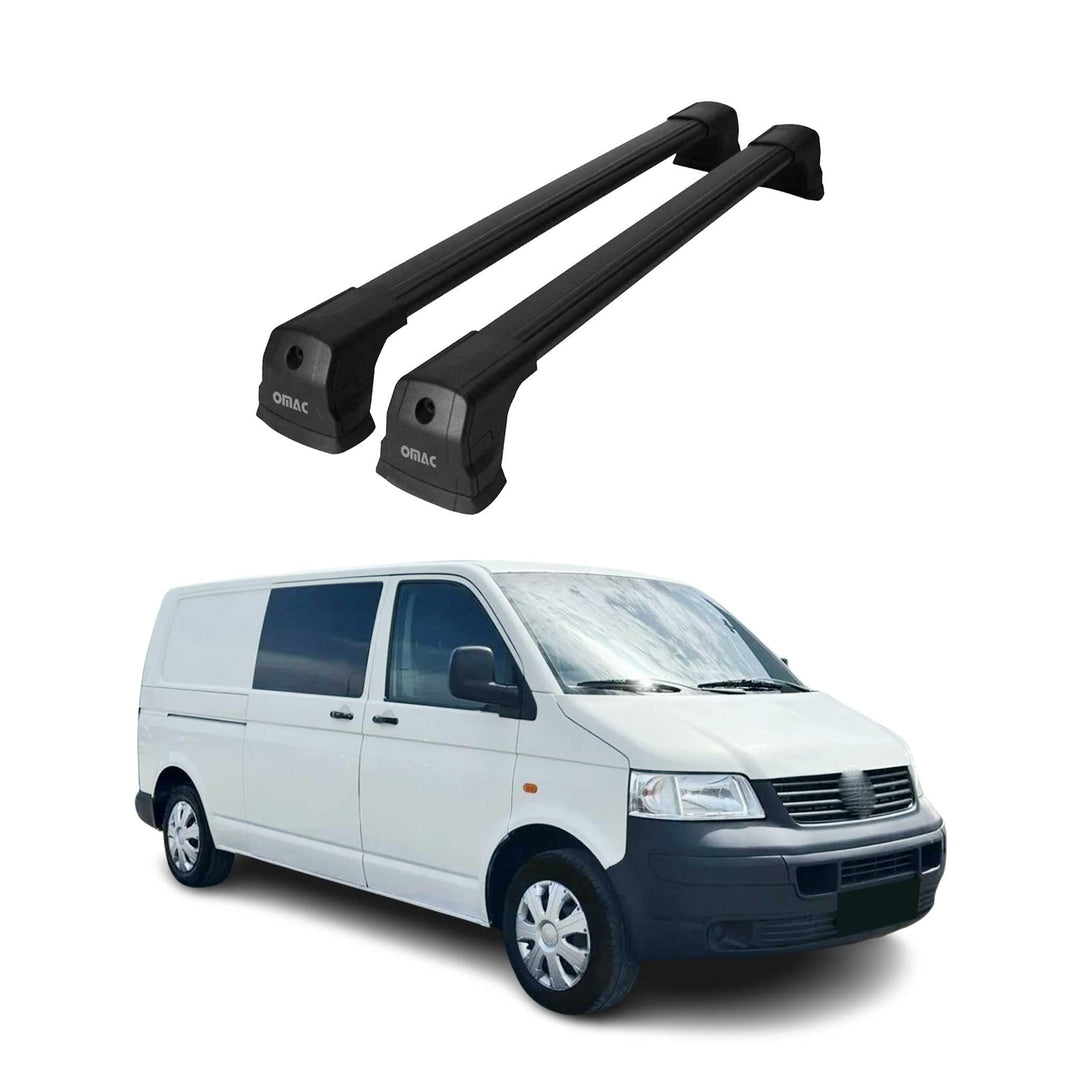 OMAC Dachträger für VW Transporter Multivan Caravelle T5 T6 T6.1 Schwarz | Abschliessbar, Querträger