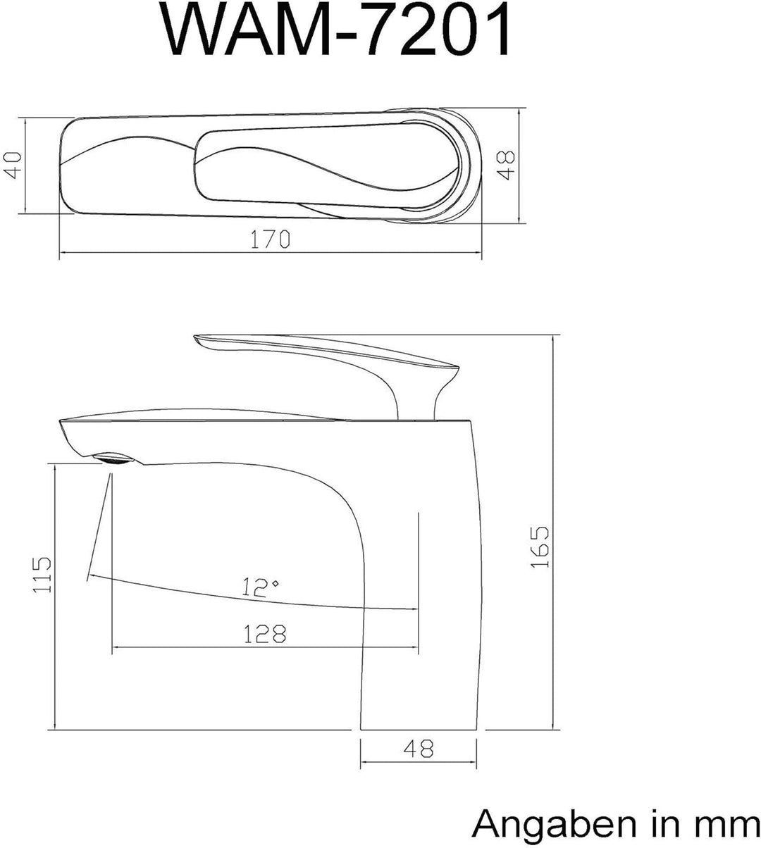 Mai &amp; Mai Armatur Wasserhahn Bad Weiss WAM-7201 | Waschbeckenarmatur 16.5cm hoch | Badinstallationen