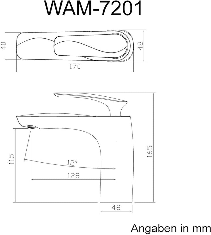 Mai &amp; Mai Armatur Wasserhahn Bad Weiss WAM-7201 | Waschbeckenarmatur 16.5cm hoch | Badinstallationen