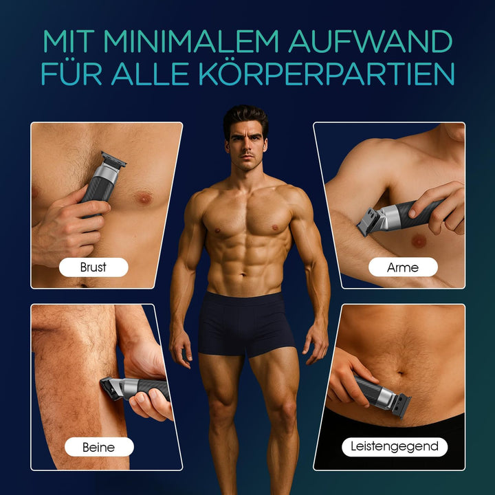 VOYOR Barttrimmer Herren,Ganzkörper Haarpflege,Rasierer und Haarschneider für Gesicht,Kopf und Körpe