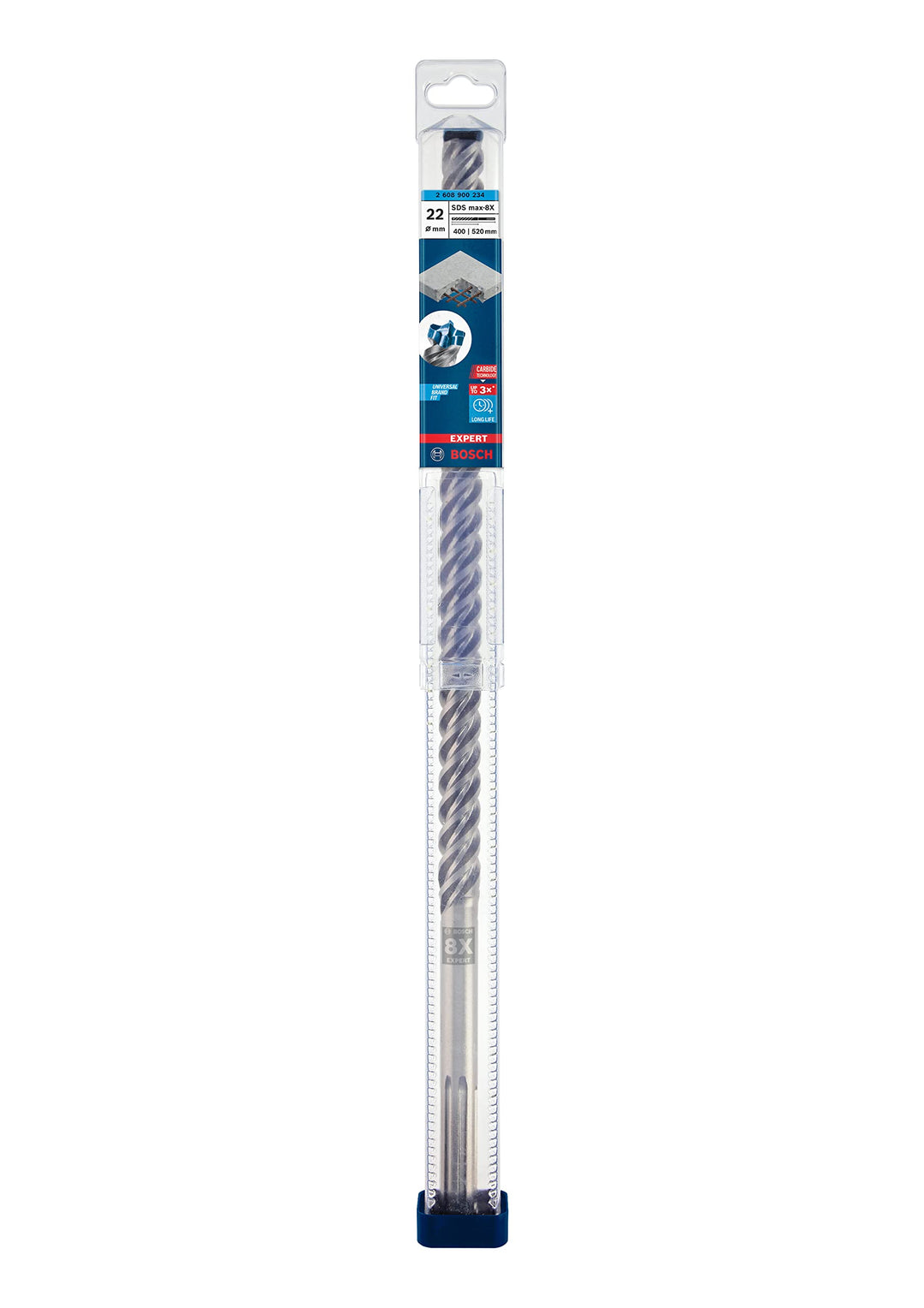 Bosch Professional 1x Expert SDS max-8X Hammerbohrer (für Stahlbeton, Ø 22,00x520 mm, Zubehör Bohrha