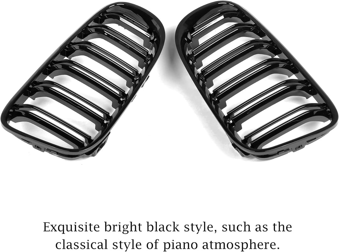 YIUBCZOQI E92 E93 Schwarze Nieren für BMW 3er E92 E93 LCI Coupe Grill Schwarz Doppelsteg Nieren 3er