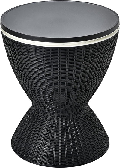 GIANTEX Kühlbox/Beistelltisch Polyrattan, 30 L Getränkekühler Cool Stool in Rattanoptik, Kühlbox mit