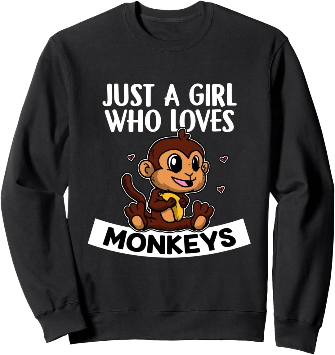 Just A Girl Who Loves Monkeys Lustiges Äffchen Affe Kostüm Sweatshirt
