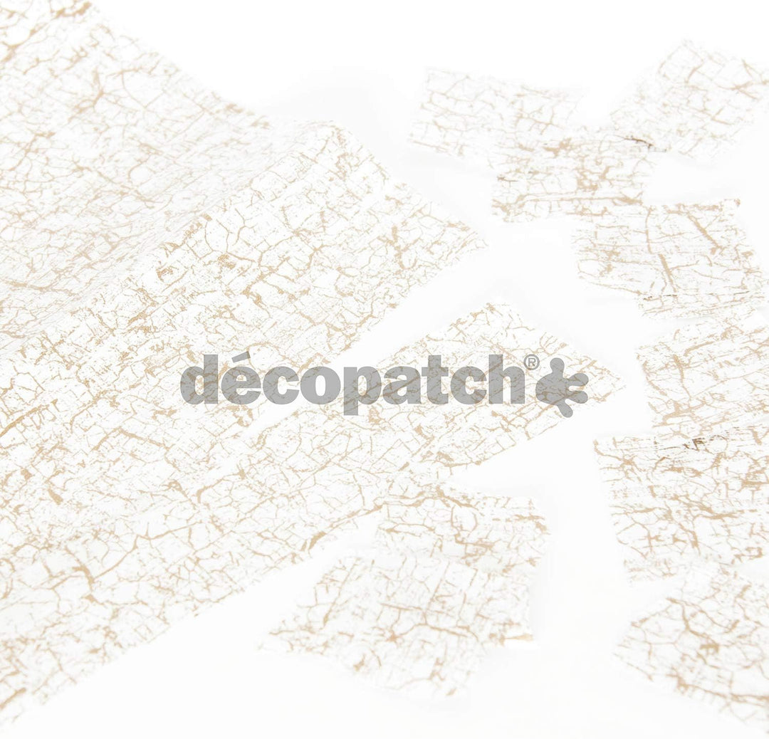 Décopatch Papier No. 444 Packung mit 20 Blätter (395 x 298 mm, ideal für Ihre Papmachés) weiss, craq