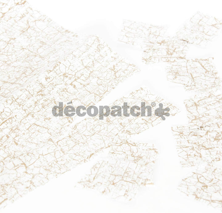 Décopatch Papier No. 444 Packung mit 20 Blätter (395 x 298 mm, ideal für Ihre Papmachés) weiss, craq