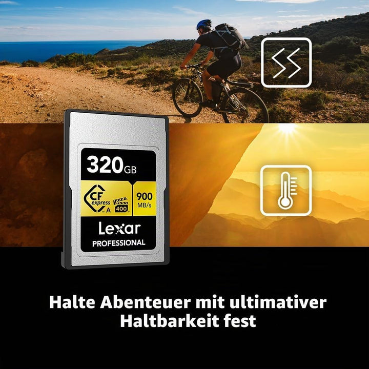 Lexar Professionelle CFexpress Typ A Gold Series Speicherkarte, 320 GB, bis zu 900 MB/s lesen, 8K-Vi