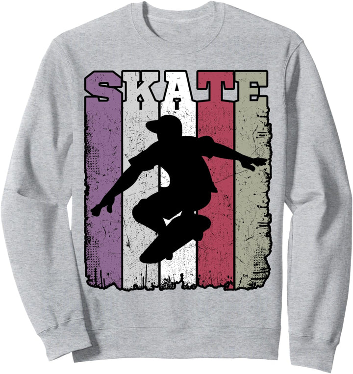 Skate Retro Vintage Skateboarding Skater Girl Boy Sweatshirt