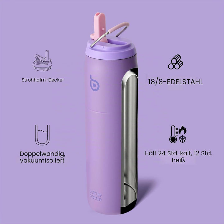 bottlebottle BOTTLE BOTTLE Isolierte Wasserflasche Edelstahl 32oz(946ml) mit Strohhalm Griff für Spo