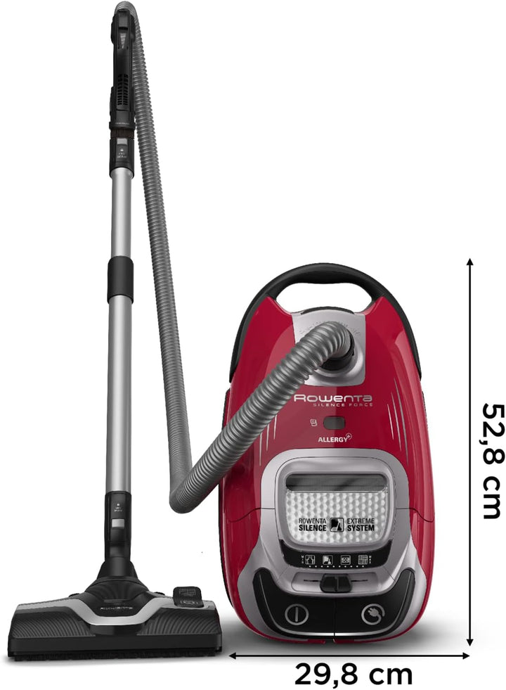 Rowenta RO7473 Silence Force Allergy+ | Bodenstaubsauger mit Beutel | grosse Staubbeutelkapazität: 4