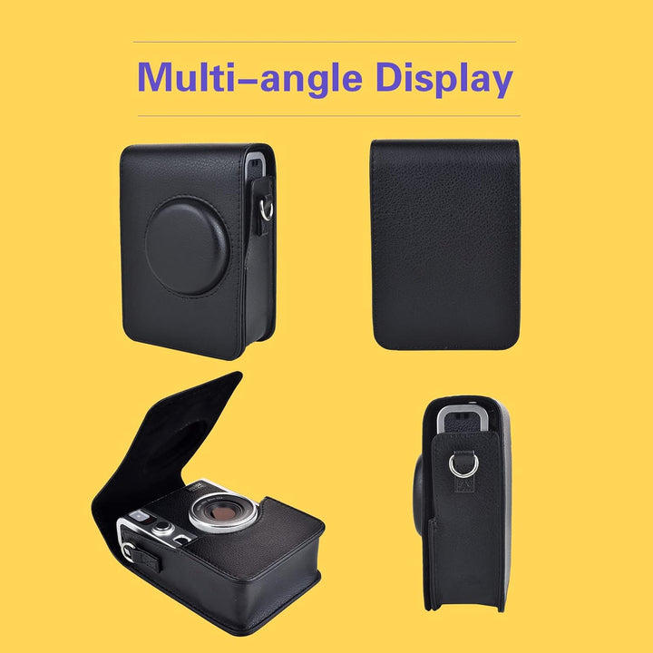 Rieibi Mini EVO Kameratasche, Vintage PU Leder Hülle Schutzhülle für Fujifilm Instax Mini EVO Sofort