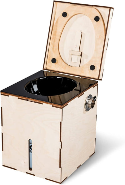 Kildwick MiniLoo Bausatz Campingtoilette/Komposttoilette mit Lüfter 5V Schwarz, Schwarz