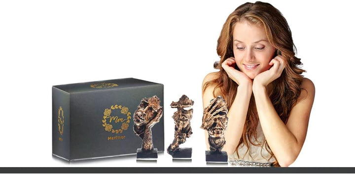Marimor skulpturen 3 Stück - Statuen deko Moderne und Dekoration - Skulpturen deko modern - dekoarti