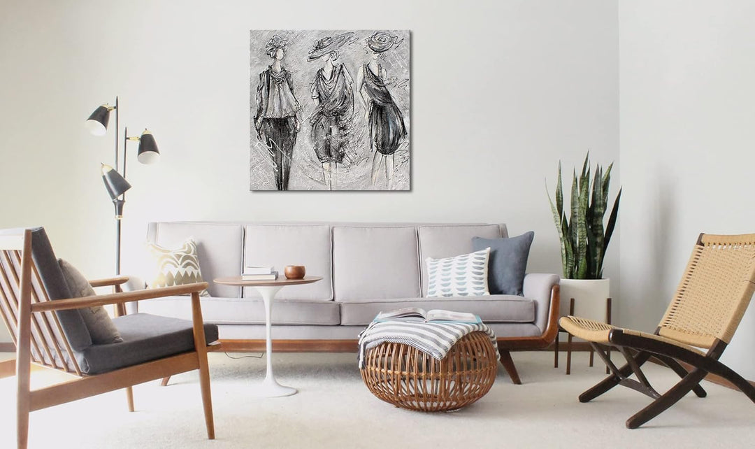 YS-Art Abstrakt Acryl Gemälde auf Leinwand Podest handgemalt Wandbild Wohnzimmer modern Wohndekor Bi
