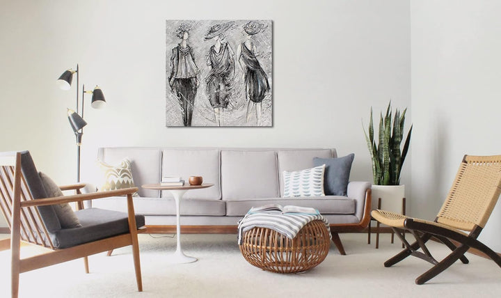 YS-Art Abstrakt Acryl Gemälde auf Leinwand Podest handgemalt Wandbild Wohnzimmer modern Wohndekor Bi