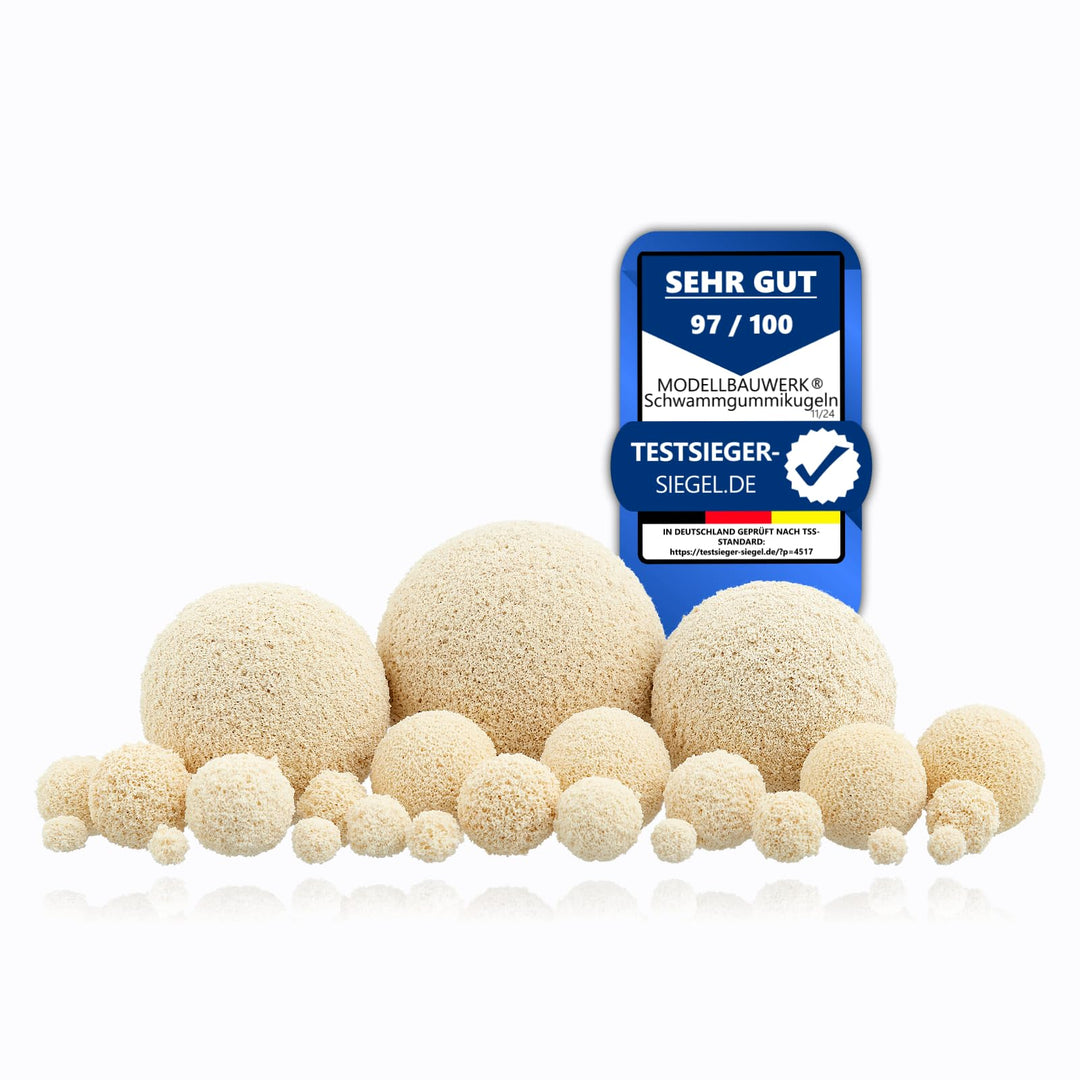 Modellbauwerk® Vielseitigkeit pur!- Schwammgummikugeln 6mm hell/Creme,100St. kreiere realistische un