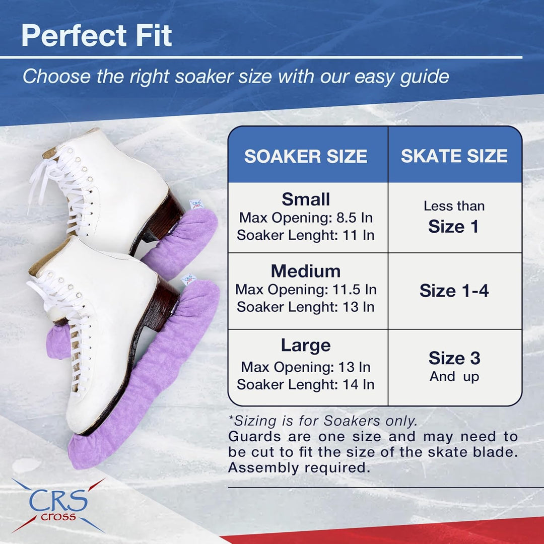 CRS Cross Schlittschuhschoner, Soaker und Handtuch, Geschenkset – Eislaufschoner und weiche Kufenabd