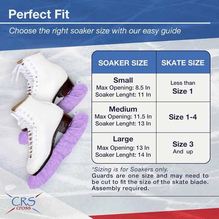 CRS Cross Schlittschuhschoner, Soaker und Handtuch, Geschenkset – Eislaufschoner und weiche Kufenabd