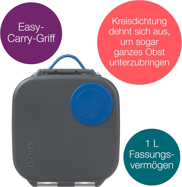 b.box Mini Brotdose für Kinder mit Fächern | Bento Box, 3 Fächer (2 Auslaufsicher) | Lunchbox für Ge