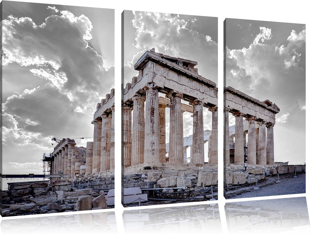 Pixxprint Propyläe von Akropolis in Athen als Leinwandbild/Grösse: 3 Teilig (120x80 cm) cm/Wandbild/