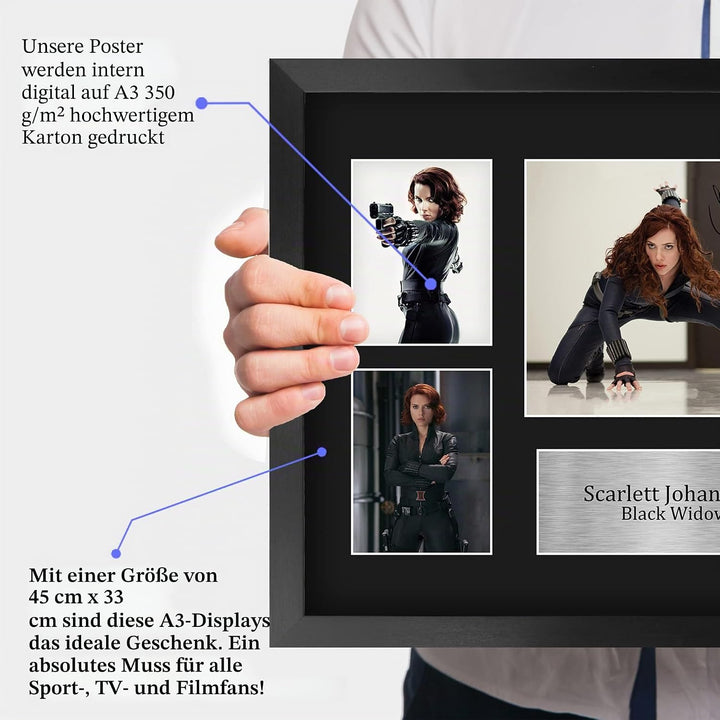 HWC Trading FR A3 Scarlett Johansson Black Widow Avengers Geschenke Gedruckt, Signiert Autogramm Bil