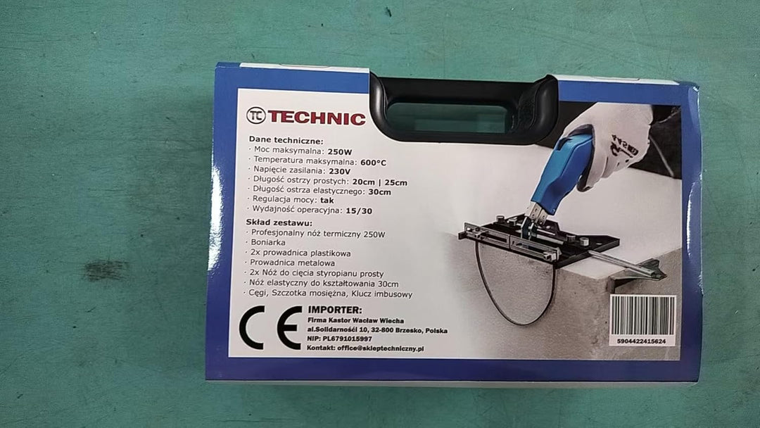 TC TECHNIC 250W Styroporschneider Elektrische Heissmesser Schaumschneider mit 3 Klingen 0-600℃ Styro