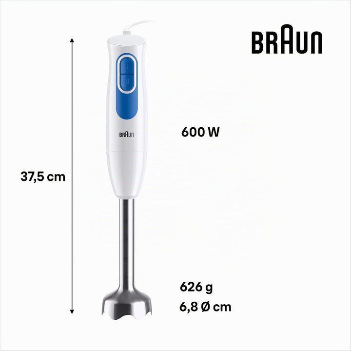 Braun MultiQuick 2 MQ20236MWH Stabmixer mit EasyTwist-System, Mixer für Saucen und Smoothie, 2 Gesch