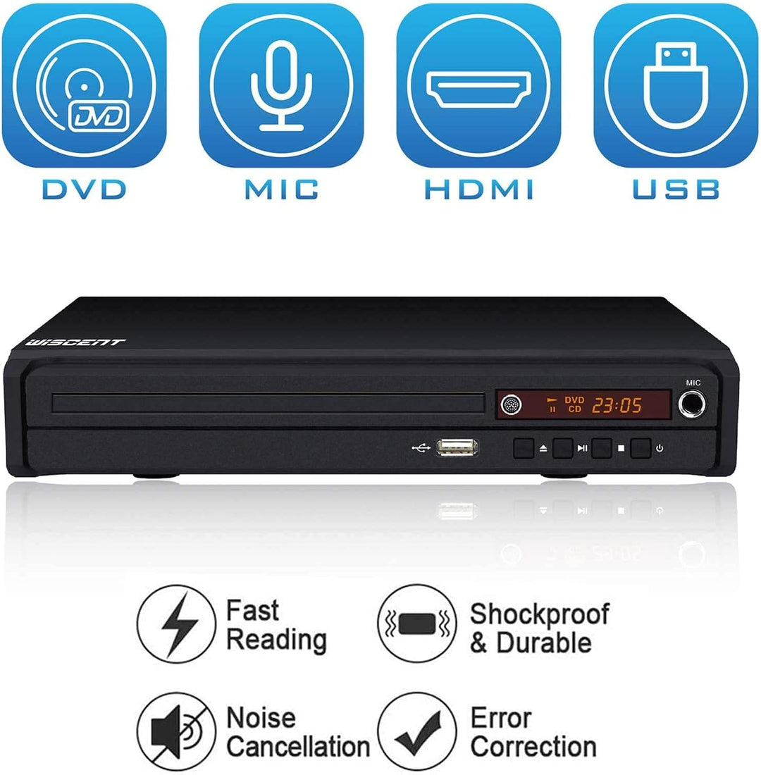 HD-DVD-Player, DVD Player, CD-Player, DVD-Player für TV,DVD/CD/MP3-Disc-Player mit Fernbedienung,Reg