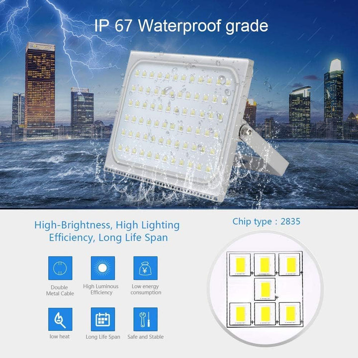 Viugreum LED Strahler Aussen 500W 40000 Lumen 6500k Kaltes Weiss LED Fluter Aussenstrahler Super Bri