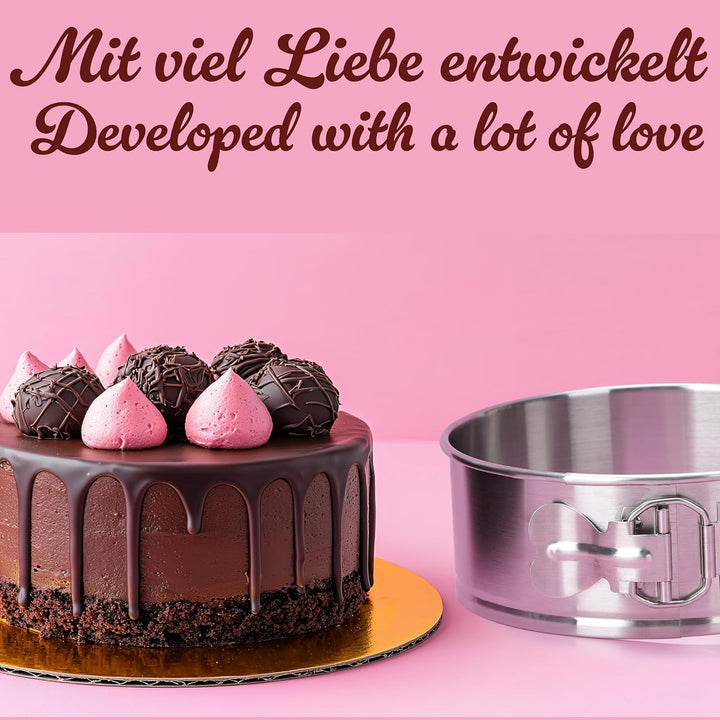 immer Backform Edelstahl Kuchenform Springform Mini, unbeschichtet PFAS-frei aus 18/8-Edelstahl Spül