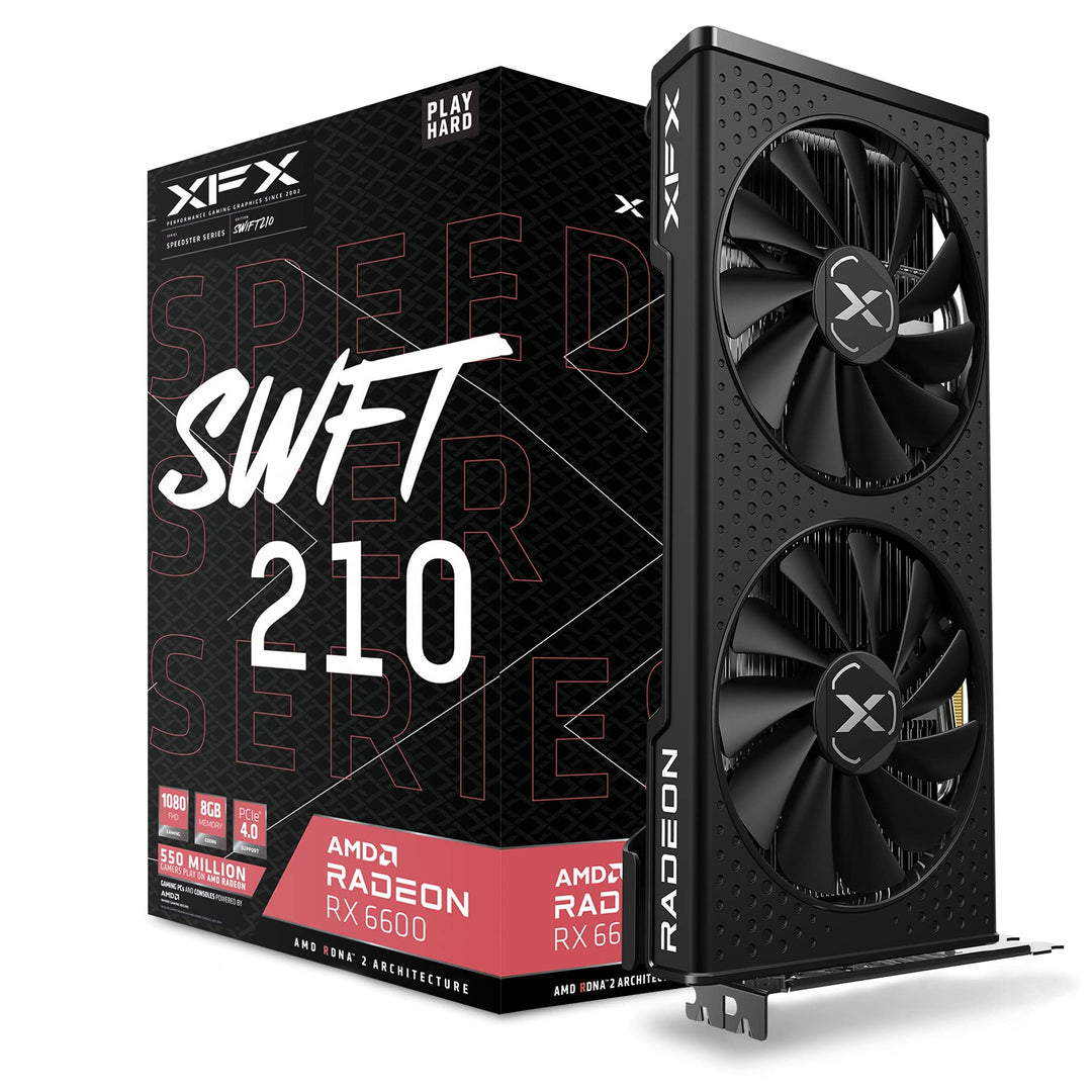 XFX Speedster SWFT 210 Radeon RX 6600 CORE Gaming Grafikkarte mit 8GB GDDR6 HDMI 3xDP, AMD RDNA™ 2 (