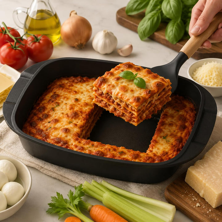 Bratpfanne mit deckel 32cm super antihaft bratformen bräter ofenpfanne induktion aluguss quadrat hoc