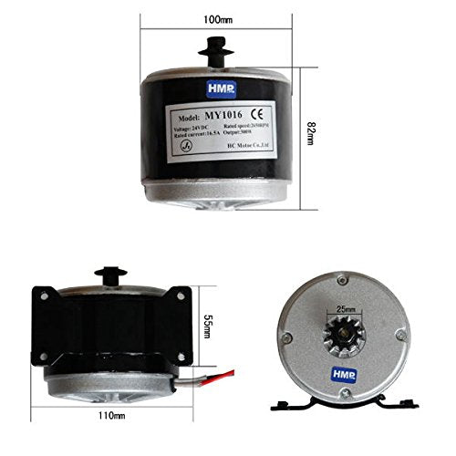 HMParts Elektro Motor - 24V 300W - 2650RPM - MY1016 - E Scooter/RC