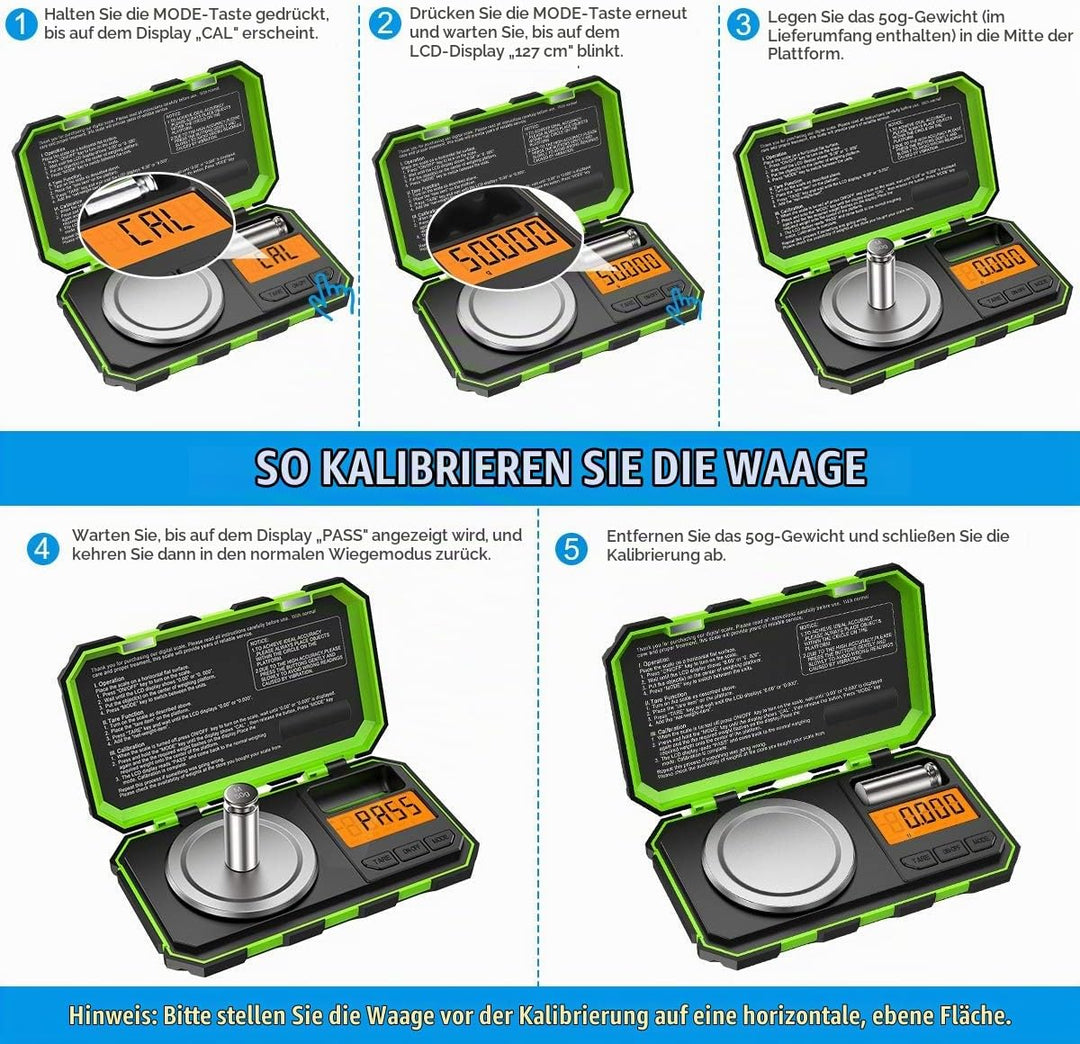 Brifit Feinwaage, 50g /0.001g Digitalwaage Taschenwaage, Goldwaage, Schmuckwaage, Präzisonswaage Mil
