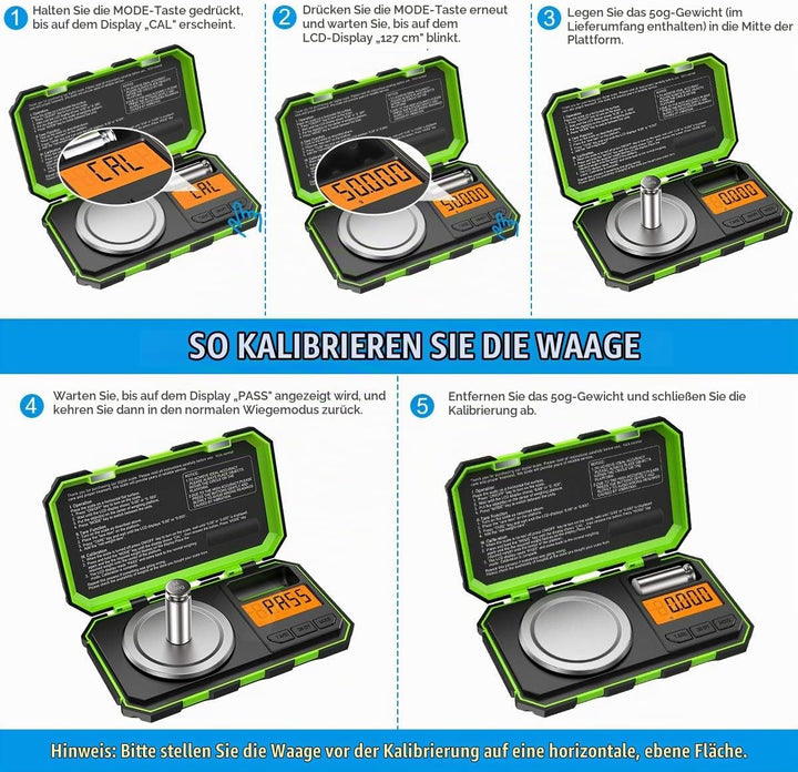 Brifit Feinwaage, 50g /0.001g Digitalwaage Taschenwaage, Goldwaage, Schmuckwaage, Präzisonswaage Mil