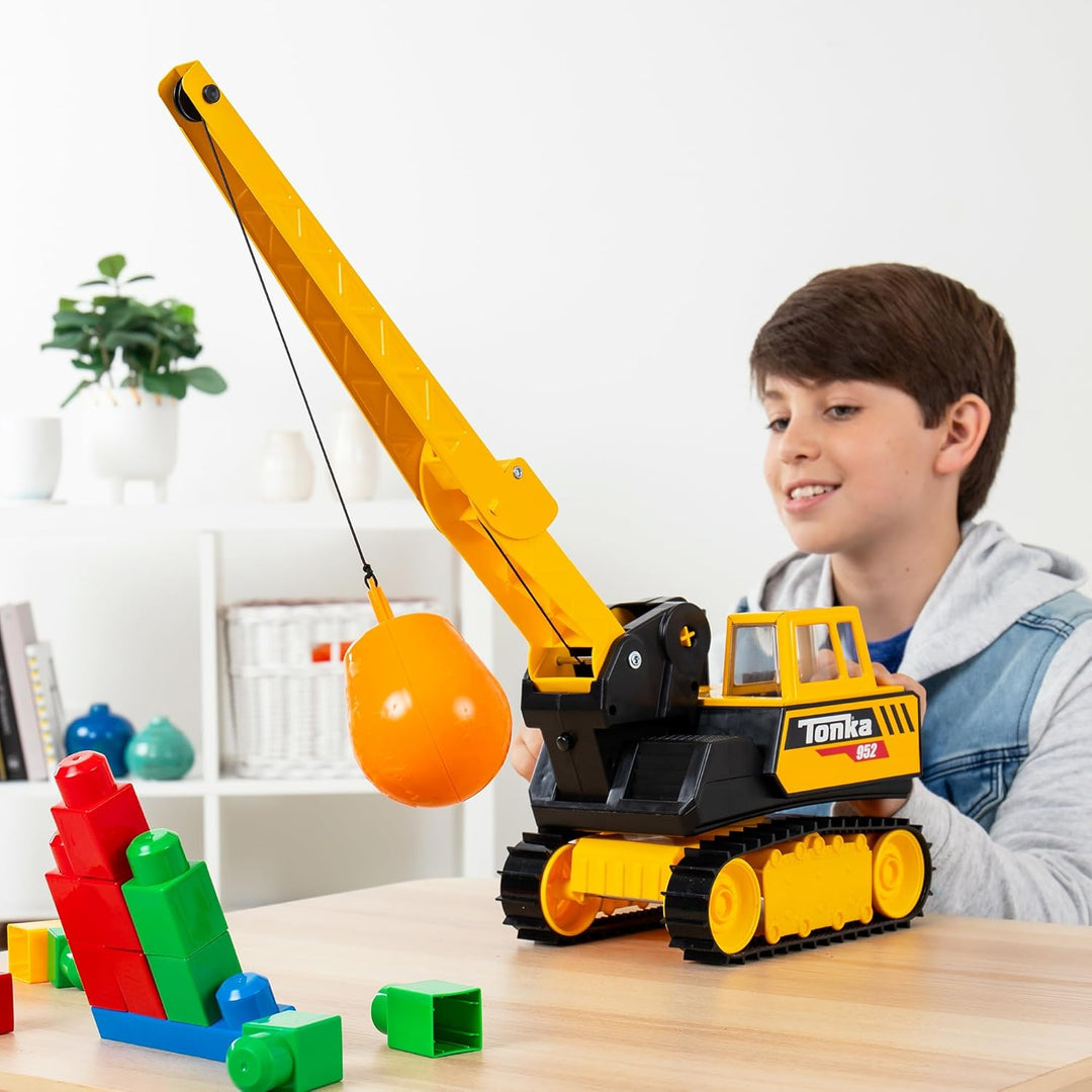 Tonka Stahl Abrissbirne, haltbare Konstruktion aus echtem Stahl, gelbes Abbruchspielzeug mit realist