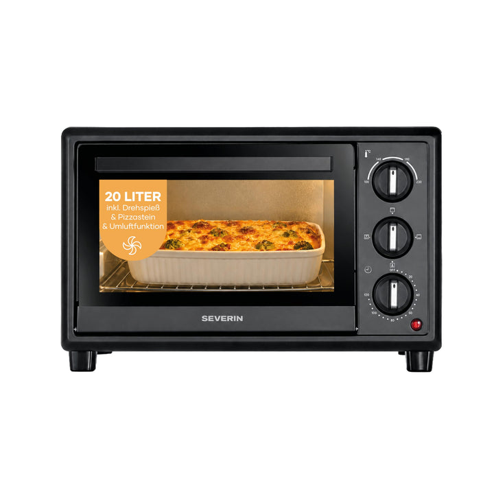 Severin Back- und Toastofen, Bake&Toast, 20L, bis 230°C, Umluft-Funktion, Ober- und Unterhitze, inkl