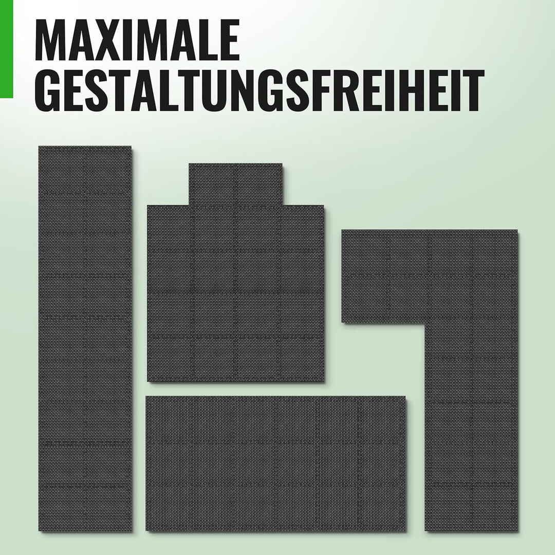 AthleticPro Bodenschutzmatte Fitness [31x31cm] - 18 extra Dicke Bodenmatten [20% mehr Schutz] - ruts