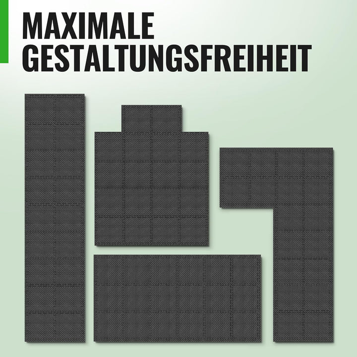 AthleticPro Bodenschutzmatte Fitness [31x31cm] - 18 extra Dicke Bodenmatten [20% mehr Schutz] - ruts