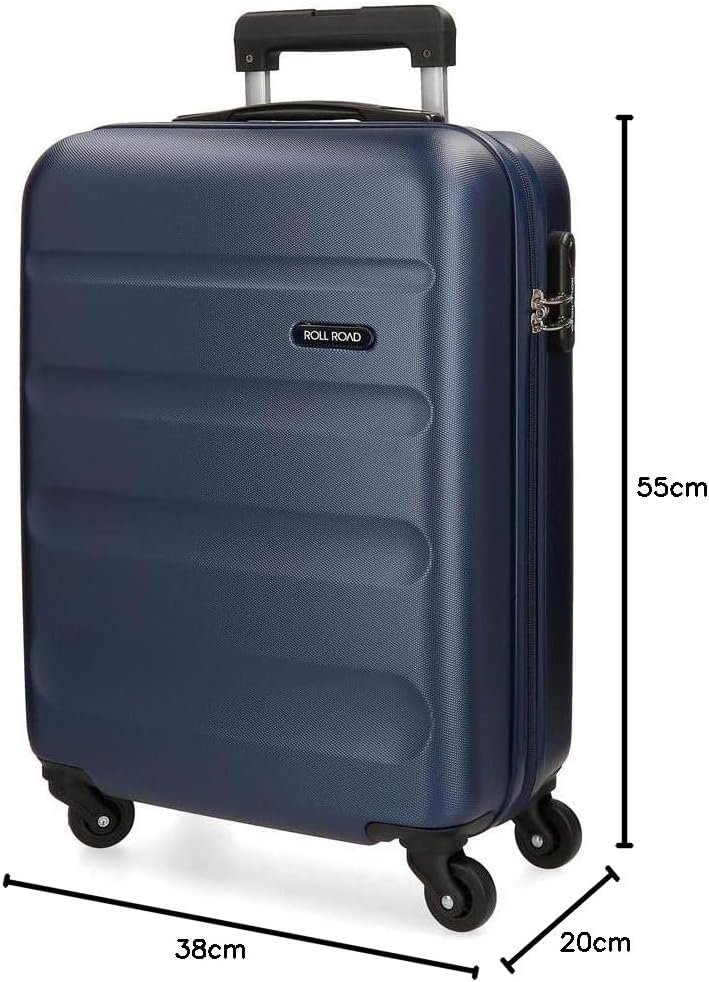 Roll Road Flex Kabinenkoffer Blau 38x54x20 cms Hartschalen ABS Kombinationsschloss 35L 2,5Kgs 4 Räde