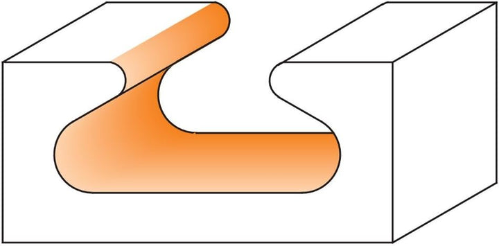 CMT 855.601.11 Fingerzug-Bit, 1/2 Zoll Schaft, 1-7/8 Zoll Durchmesser, orange