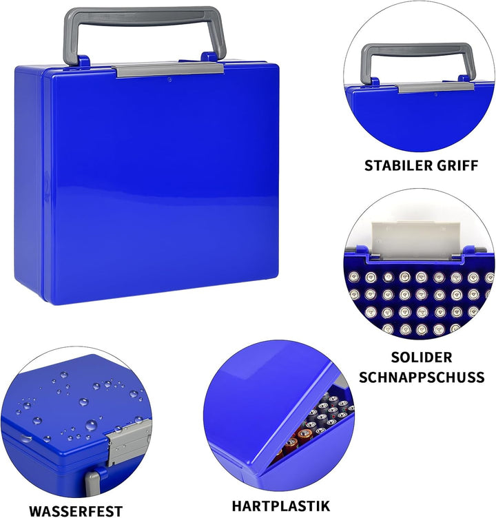 FULLCASE Batteriebox Batterie Aufbewahrungsbox Organizer Tasche für AA AAA Batterien, 72 Batterien A