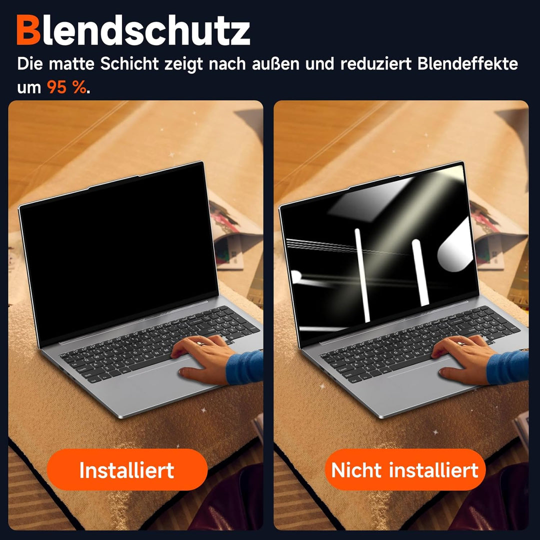 Magnetischer Laptop Blickschutzfolie 13.3 Zoll Seitenverhältnis 16:10, Anti Spy Blaulicht Blendfrei
