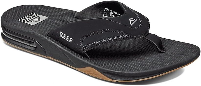 Reef Herren Fanning Flipflop 36 EU Schwarz Black Silver Bls, 36 EU Schwarz Black Silver Bls