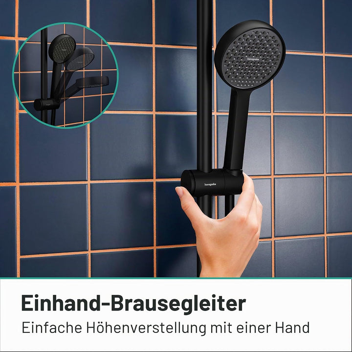 hansgrohe Activera S - Duschset mit Duschkopf wassersparend (EcoSmart, 1 Strahlart), Duschschlauch (