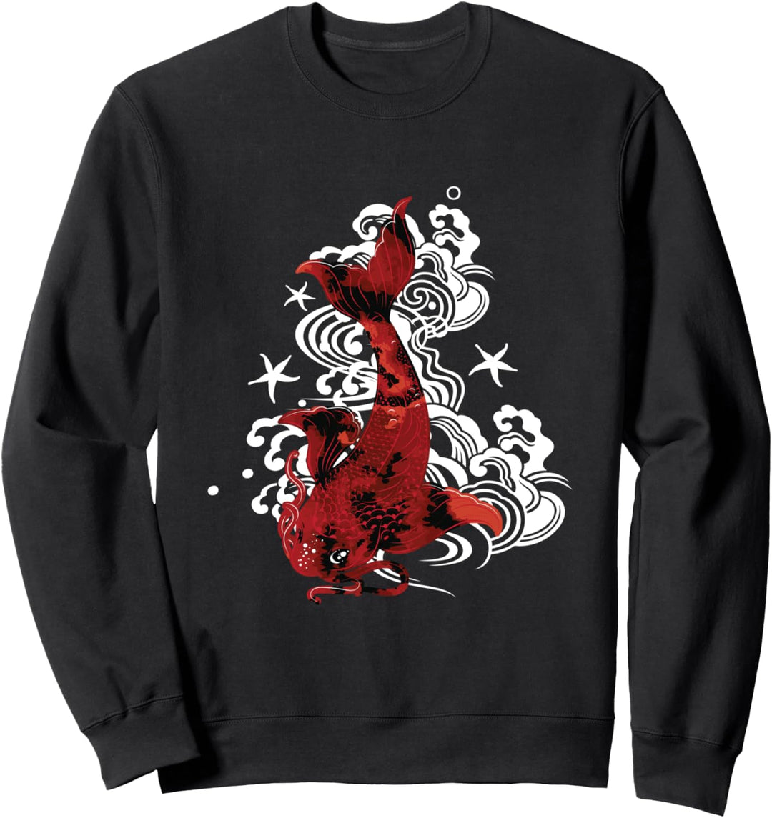 Roter Koi Fisch Grafikdesign Geschenk Sweatshirt