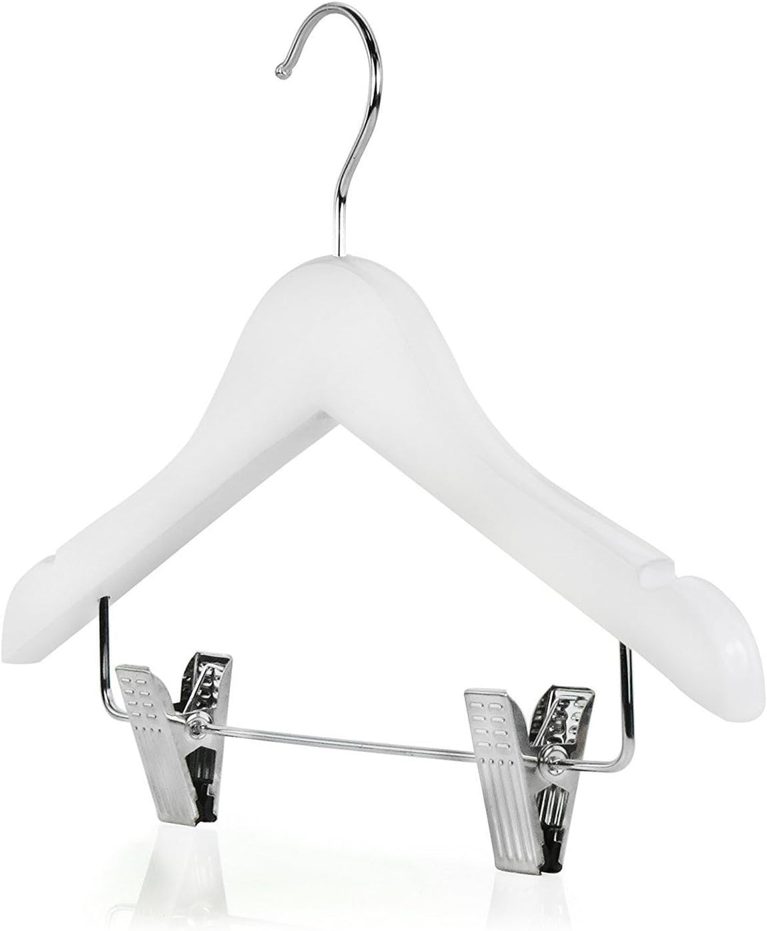 Hangerworld 6 Holz Kinderkleiderbügel mit Clips 30cm Weiss Kinder Kleiderbügel mit Klammern klein, k